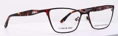 Bcbgmaxazria ROSETTE Red Crimson Womens Cat Eye Titanium Eyeglasses 52-15-130 3