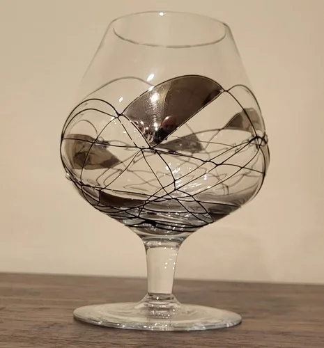Beautiful Artsy Cognac Brandy Snifter Glass