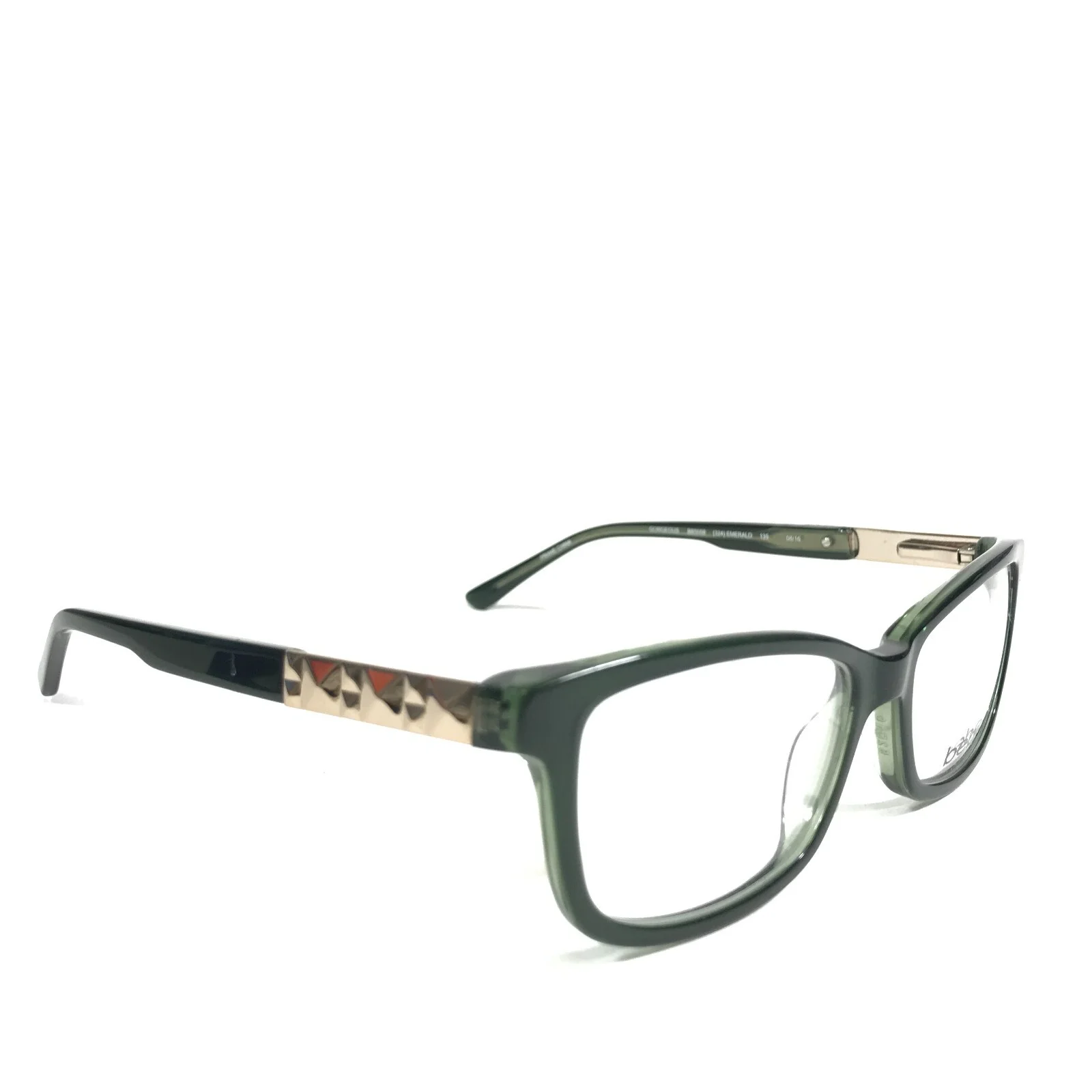 Bebe BB5058 GORGEOUS 324 EMERALD Eyeglasses Frames Green Square 52-16-135 2