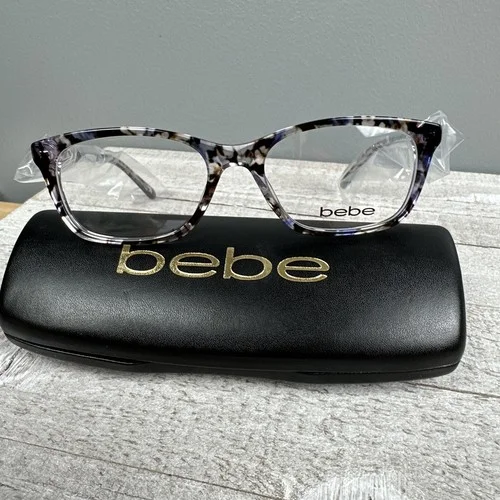 BEBE BB5145 500 Plum Floral Womens Cat Eye Full Rim glasses 53-17-135 W/ Case