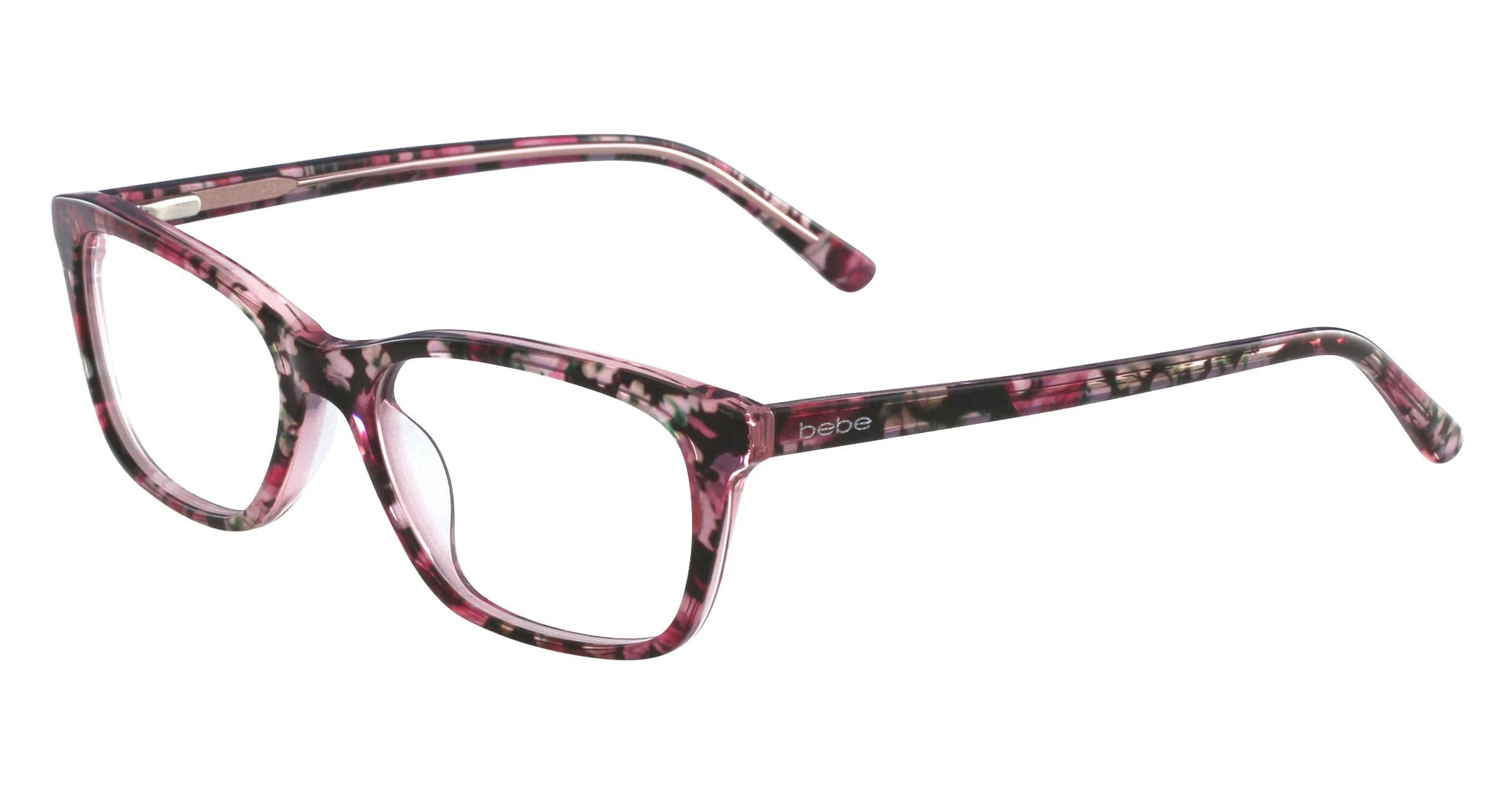 Bebe BB5145 770 Rectangle Rose Floral Women Eyeglasses 53mm