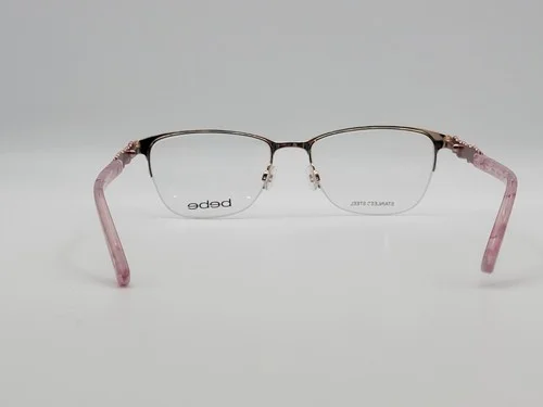 BEBE BB5177 780 Rose Gold Square Semi Rimless Eyeglass Frames 52-17-135 4