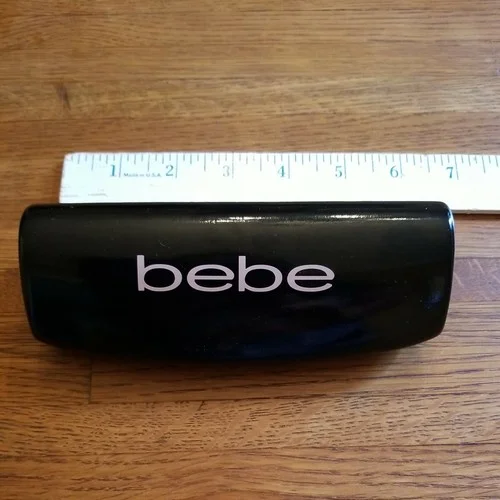 Bebe Eyeglass Case Black, pink interior Hard Case 2