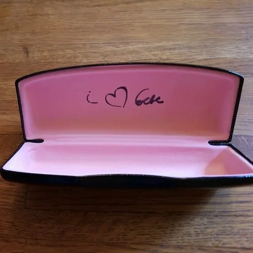 Bebe Eyeglass Case Black, pink interior Hard Case 3