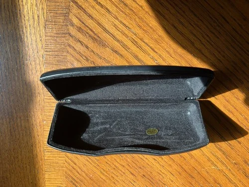 BEBE Eyeglass Sunglass Case Black Faux Leather Hard Clamshell CASE ONLY 3
