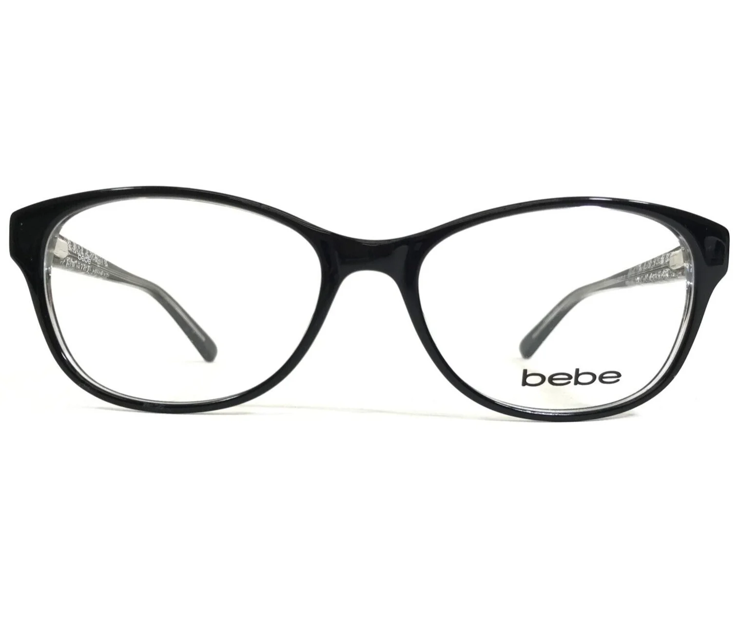 Bebe Eyeglasses Frames BB5123 001 SPARKLE Black Silver Clear Glitter 53-15-135
