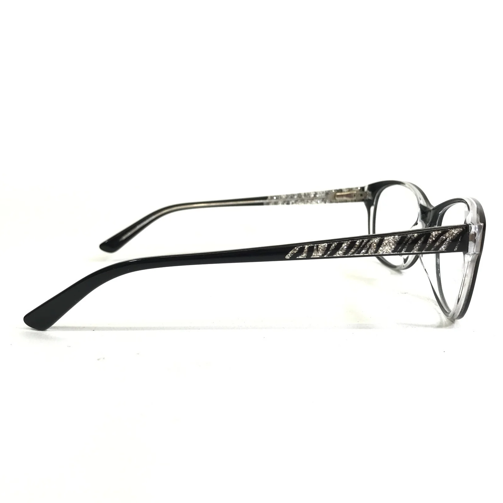 Bebe Eyeglasses Frames BB5123 001 SPARKLE Black Silver Clear Glitter 53-15-135 3