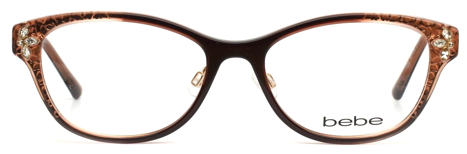 Bebe Eyeglasses Frames BB5168 200 TOPAZ GRADIENT Brown Gold Crystals 53-17-140 2