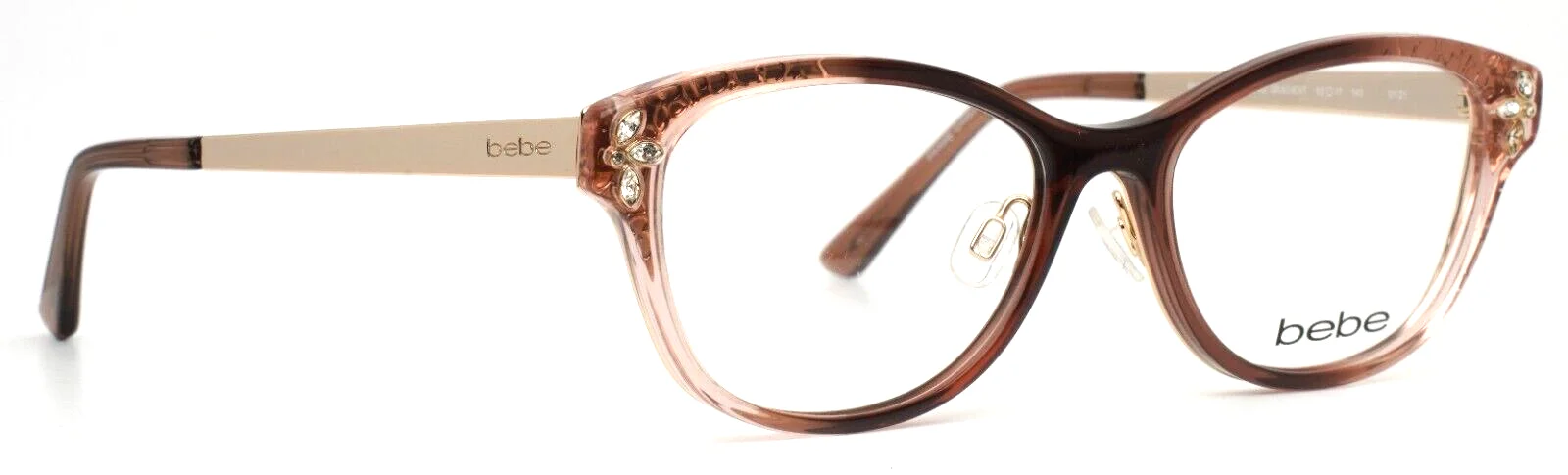 Bebe Eyeglasses Frames BB5168 200 TOPAZ GRADIENT Brown Gold Crystals 53-17-140 3