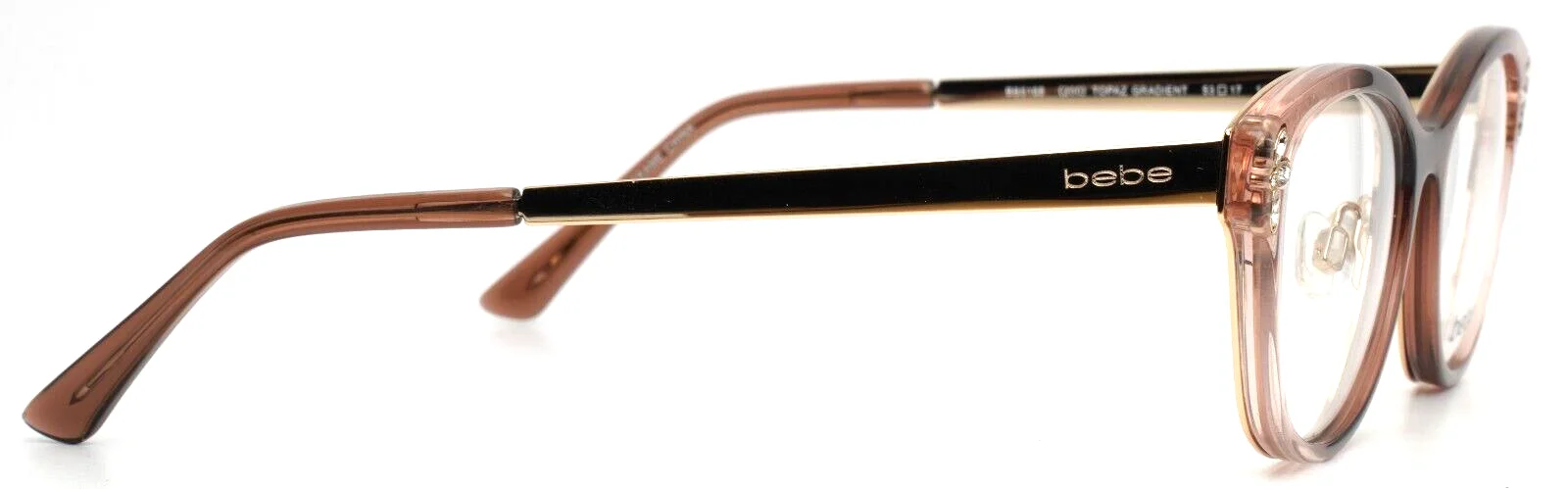 Bebe Eyeglasses Frames BB5168 200 TOPAZ GRADIENT Brown Gold Crystals 53-17-140 4