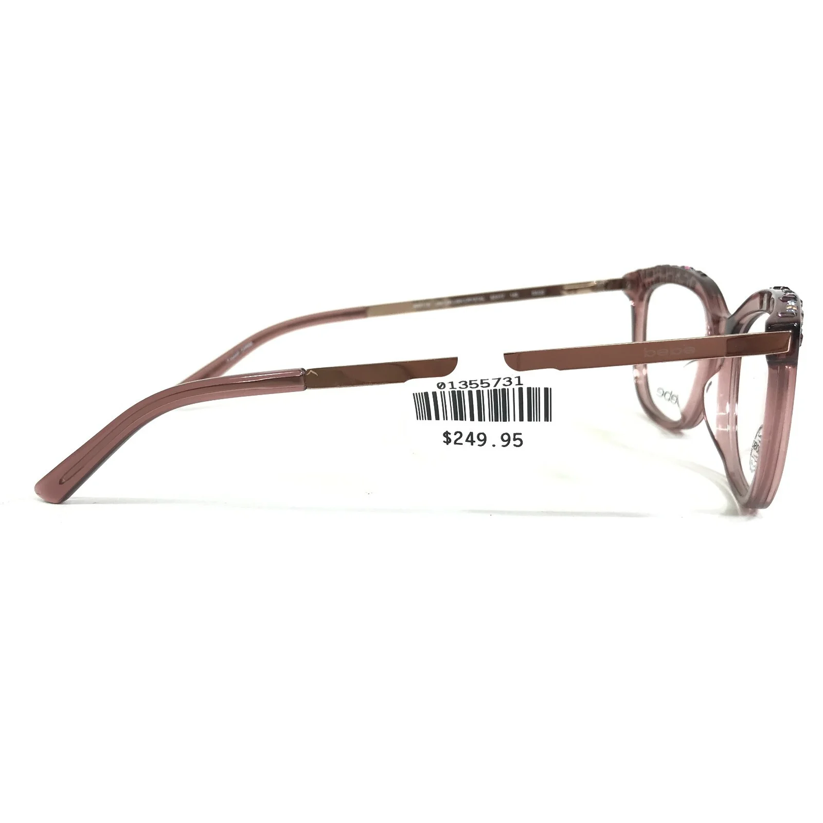Bebe Eyeglasses Frames BB5179 681 Clear Pink Gold Swarovski Crystals 52-17-140 3