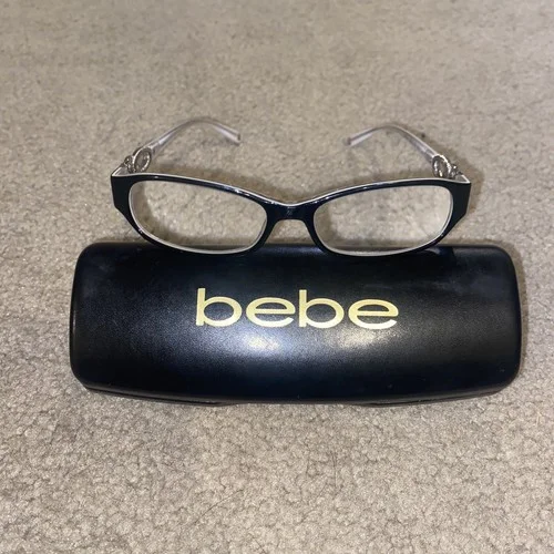 bebe eyeglasses frames women Bangles BB5022 Jet 135 5/11 Very Nice! With Case!