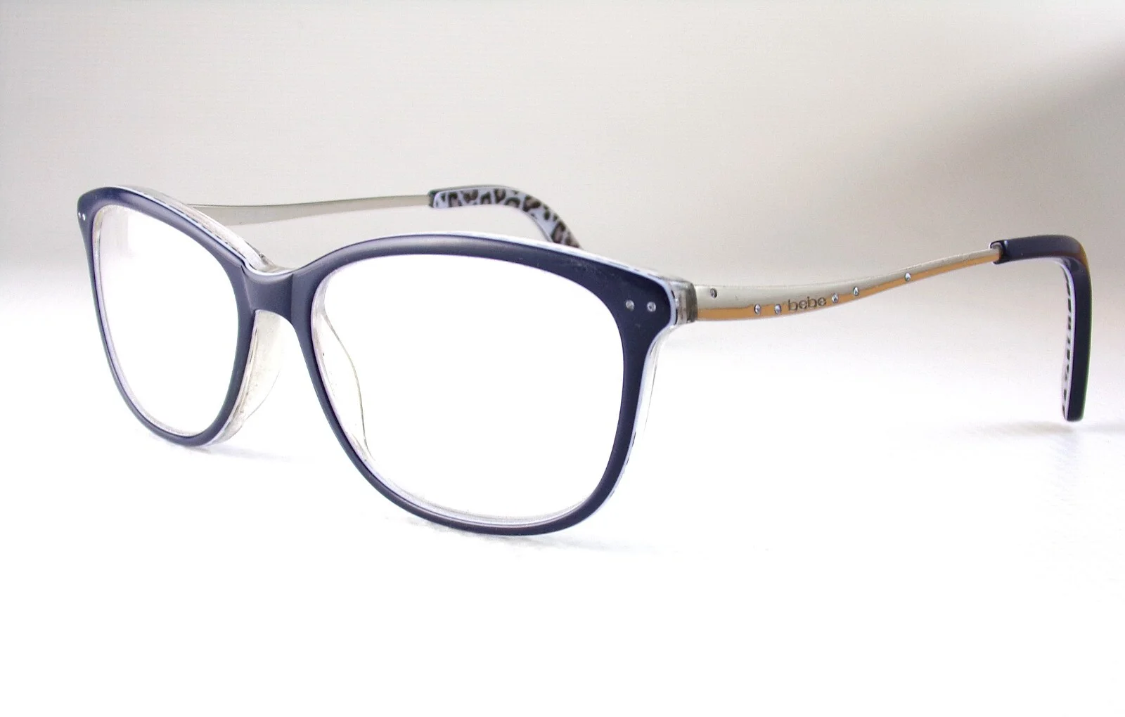 bebe On Fire BB5101 EYEGLASS FRAMES ONLY Navy Leopard Print Full Rim Woman 2