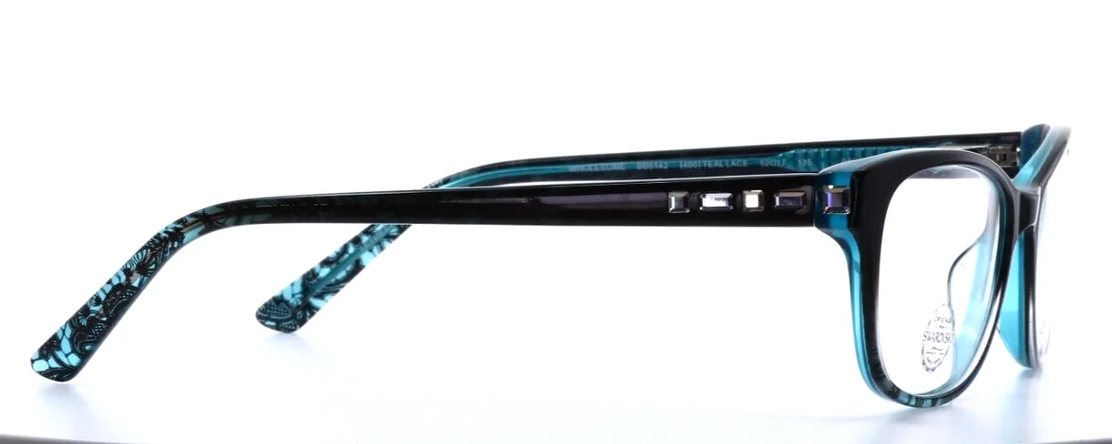 BEBE Wholesome BB5142 400 Teal Lace Womens Cat Eye Eyeglasses 52-17-135 B:34 4
