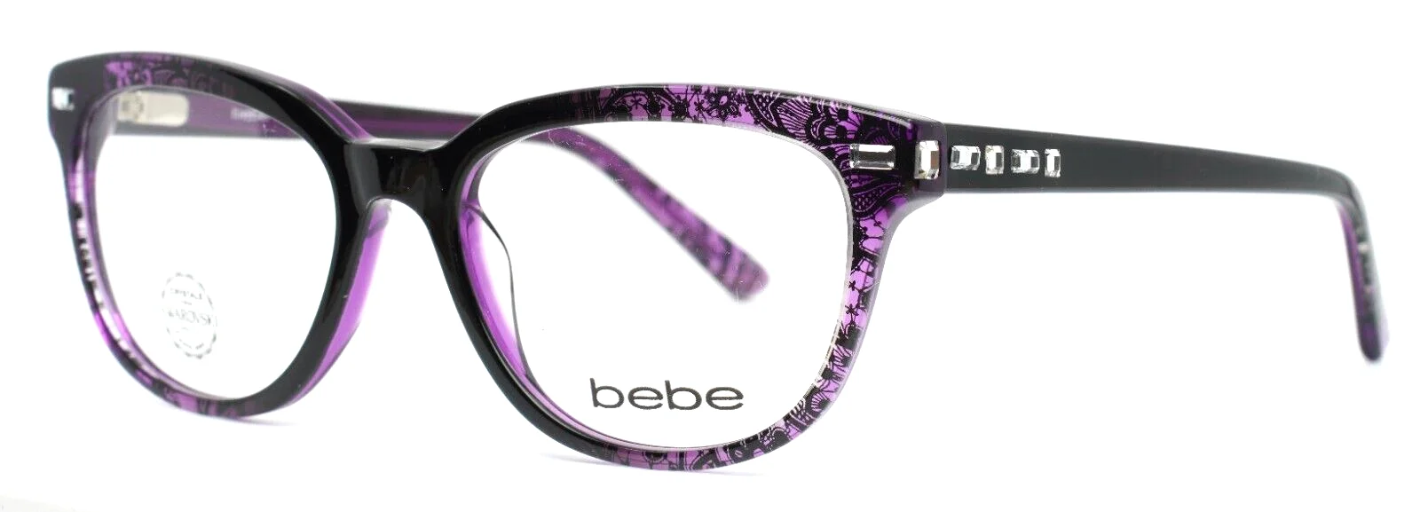 BEBE Witty BB5143 505 Plum Lace Womens Cat Eye Eyeglasses 50-17-135 B:38
