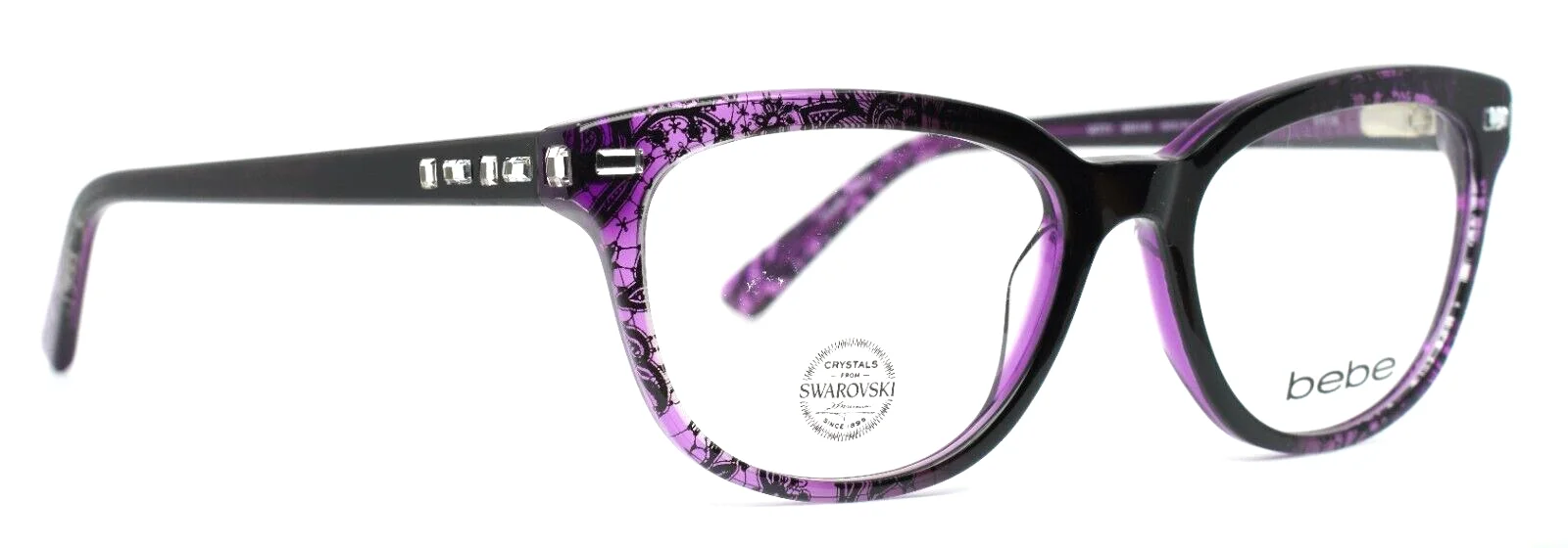 BEBE Witty BB5143 505 Plum Lace Womens Cat Eye Eyeglasses 50-17-135 B:38 3