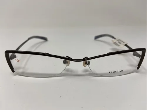 Bebe Women’s Eyeglasses Frame Half Rim Siren Raisin Pruple Black 50-14-135 GQ03
