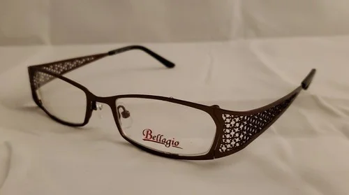 Bellagio B688 C-02 Modified Oval Eyeglass Frames 51-18-145 BROWN with Cutouts