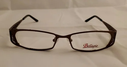 Bellagio B688 C-02 Modified Oval Eyeglass Frames 51-18-145 BROWN with Cutouts 2