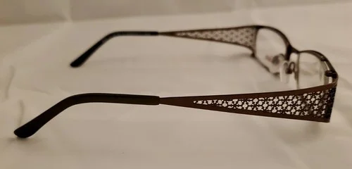 Bellagio B688 C-02 Modified Oval Eyeglass Frames 51-18-145 BROWN with Cutouts 3