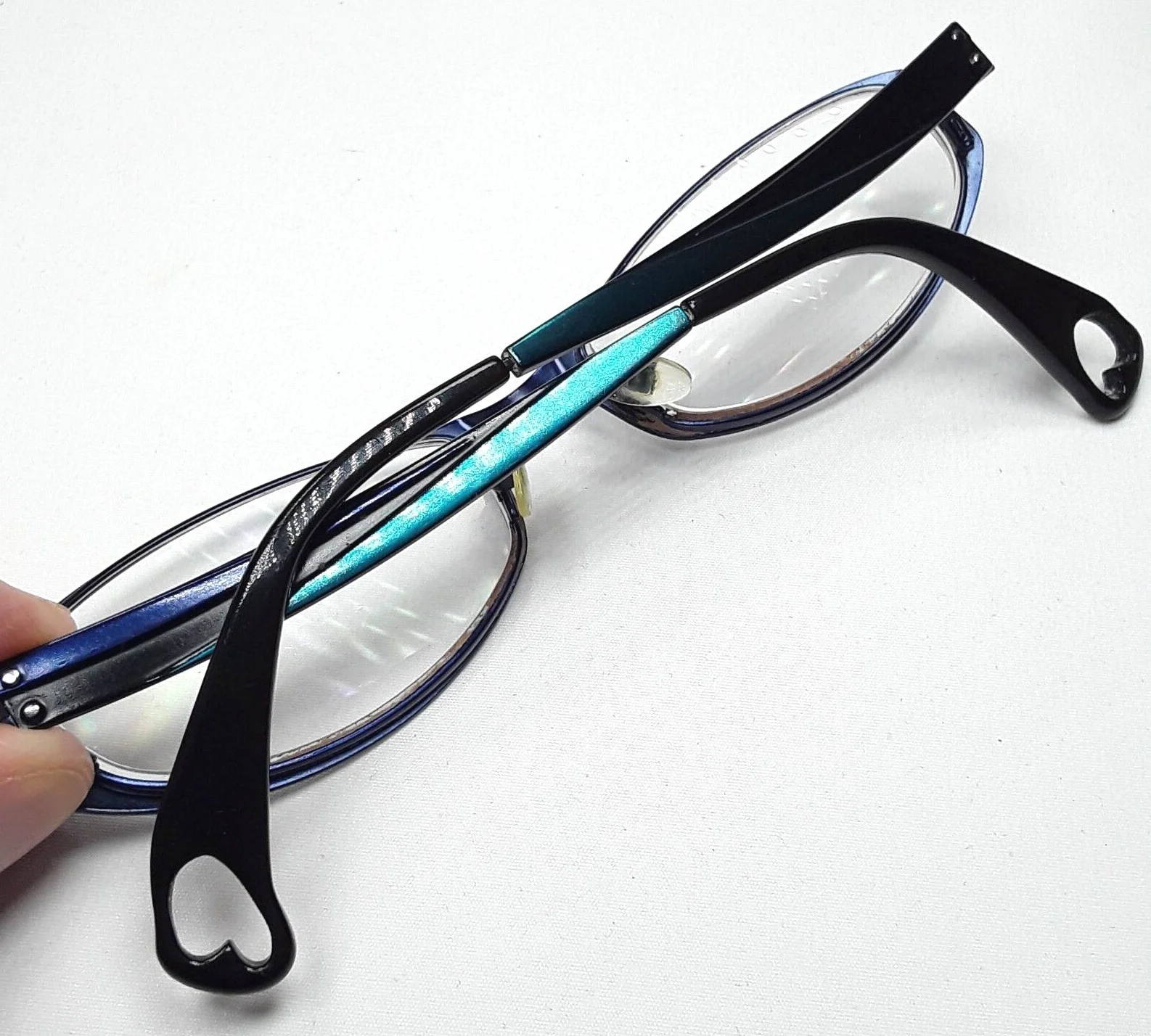 Betsey Johnson Black Blue Metal Eyeglass FRAMES Shooting Star BJ018 51-17-135 2