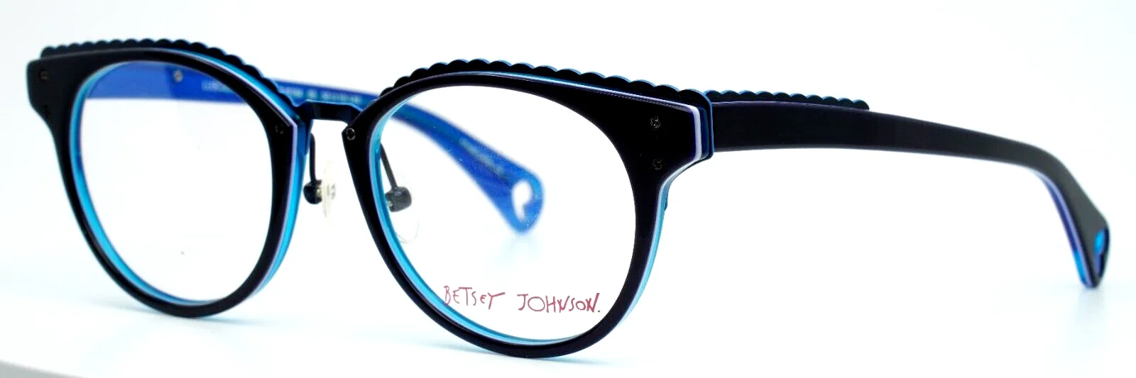BETSEY JOHNSON Luscious Lennon BJ0164 05 Blue Purple Womens Eyeglasses 50-19-140