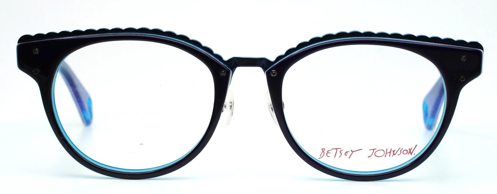 BETSEY JOHNSON Luscious Lennon BJ0164 05 Blue Purple Womens Eyeglasses 50-19-140 2