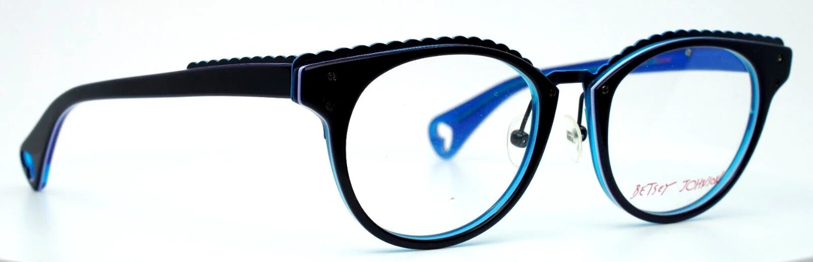 BETSEY JOHNSON Luscious Lennon BJ0164 05 Blue Purple Womens Eyeglasses 50-19-140 3