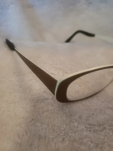 BEVEL ESVA 8583 Small Blind Titanium Eyeglass Frames Brown And Off White/ Cream 2