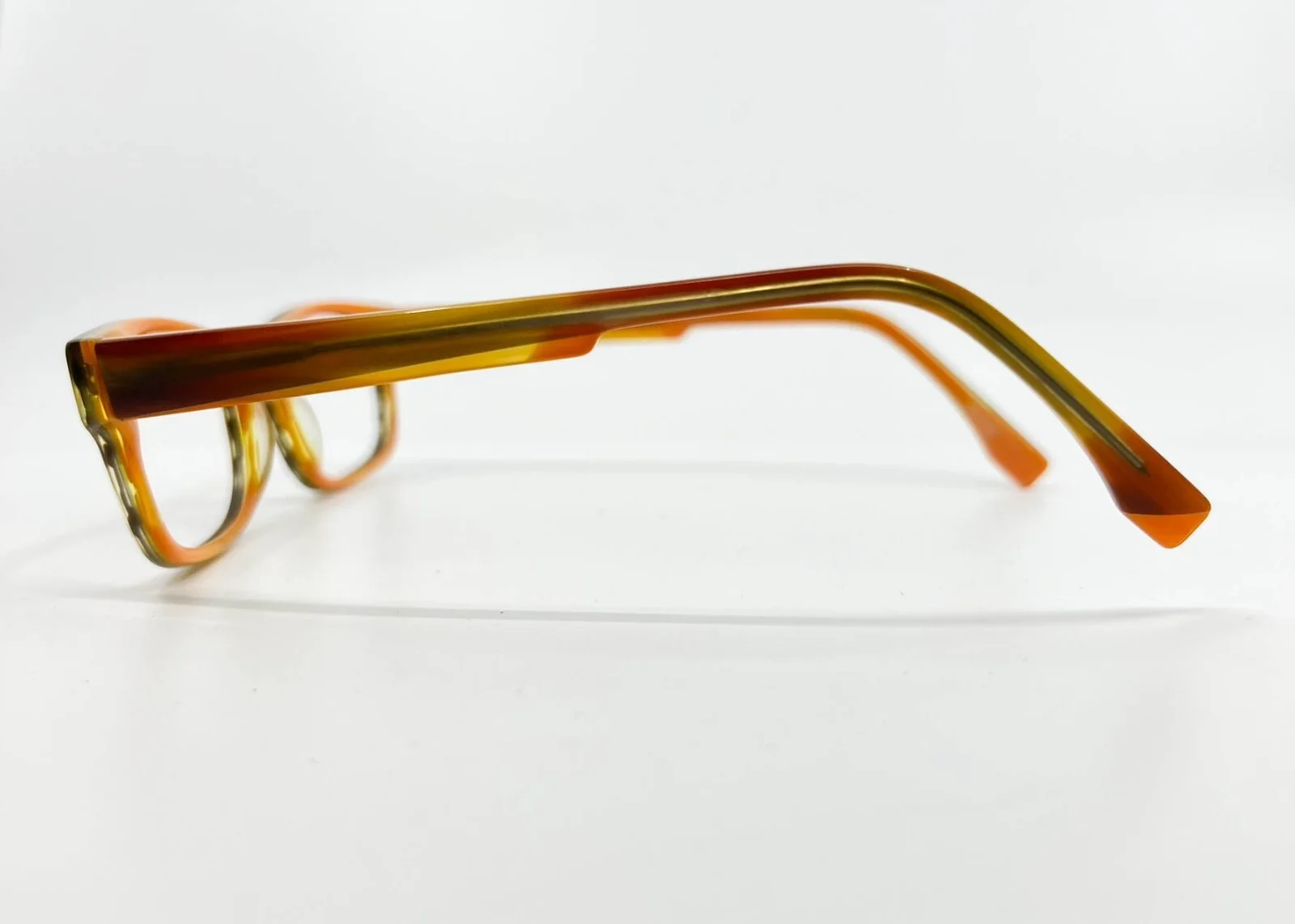 Bevel Eyeglasses Frames Brown Tortoise Beige White Round Full rim 42-25 H6912 3