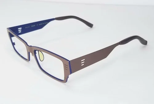 Bevel Japan 8582 IMHO Blue/Brown Titanium Eyeglass Frame
