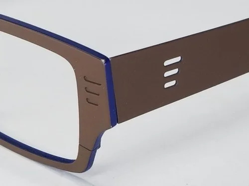 Bevel Japan 8582 IMHO Blue/Brown Titanium Eyeglass Frame 2
