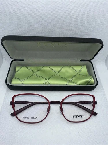 Bevel Pure Titanium 8720 52/18 Red Women Eyeglass Frames With Case Y19 3