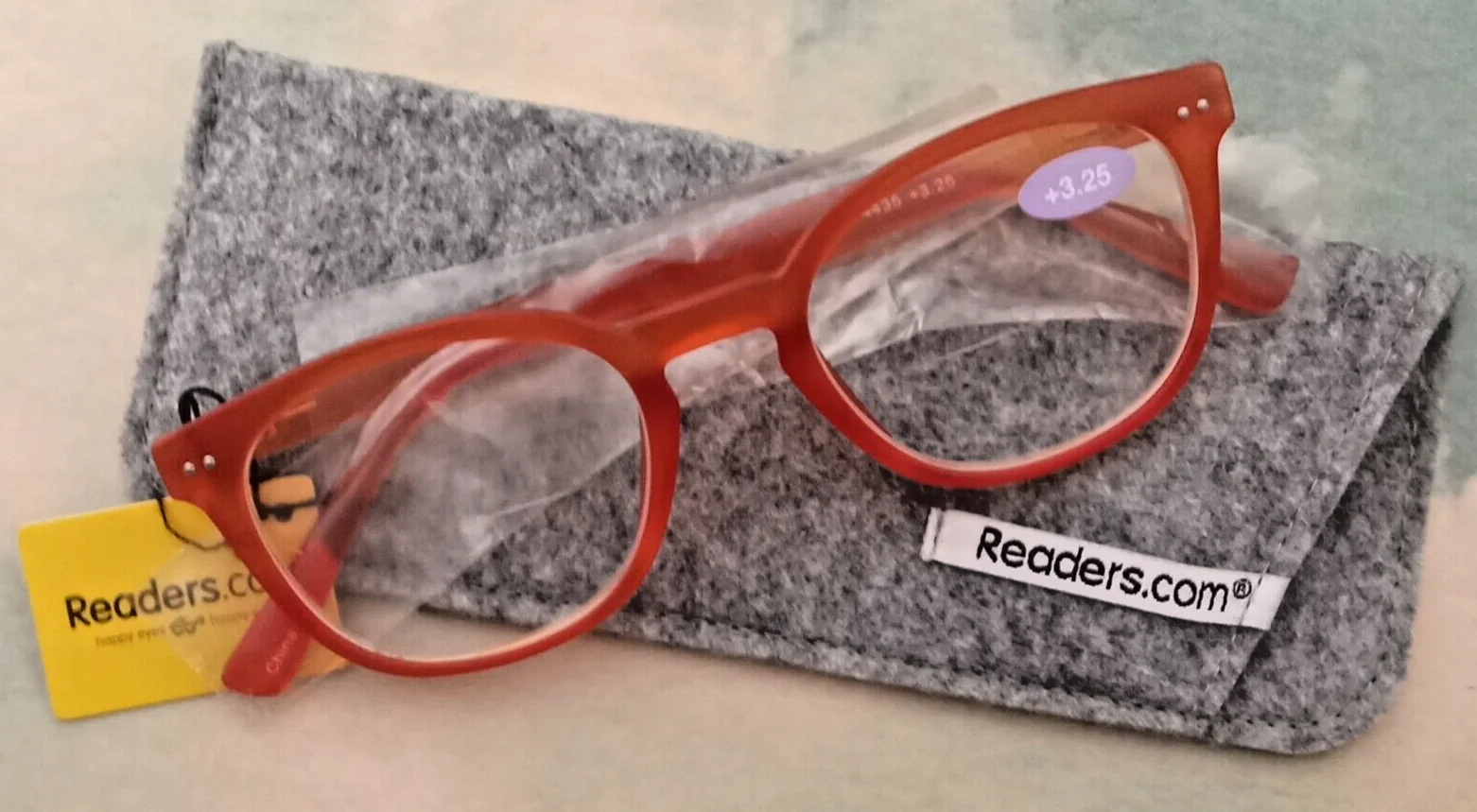 Bi-Focal Reading Glasses +3.25 - Orange Arlo Matte Frames, Readers.com, New 2