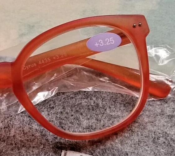 Bi-Focal Reading Glasses +3.25 - Orange Arlo Matte Frames, Readers.com, New 3