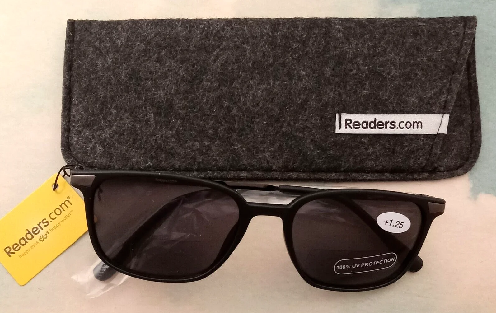 Bi-Focal Reading Sunglasses +1.25, Black/Smoke Dodger Design, Readers.com