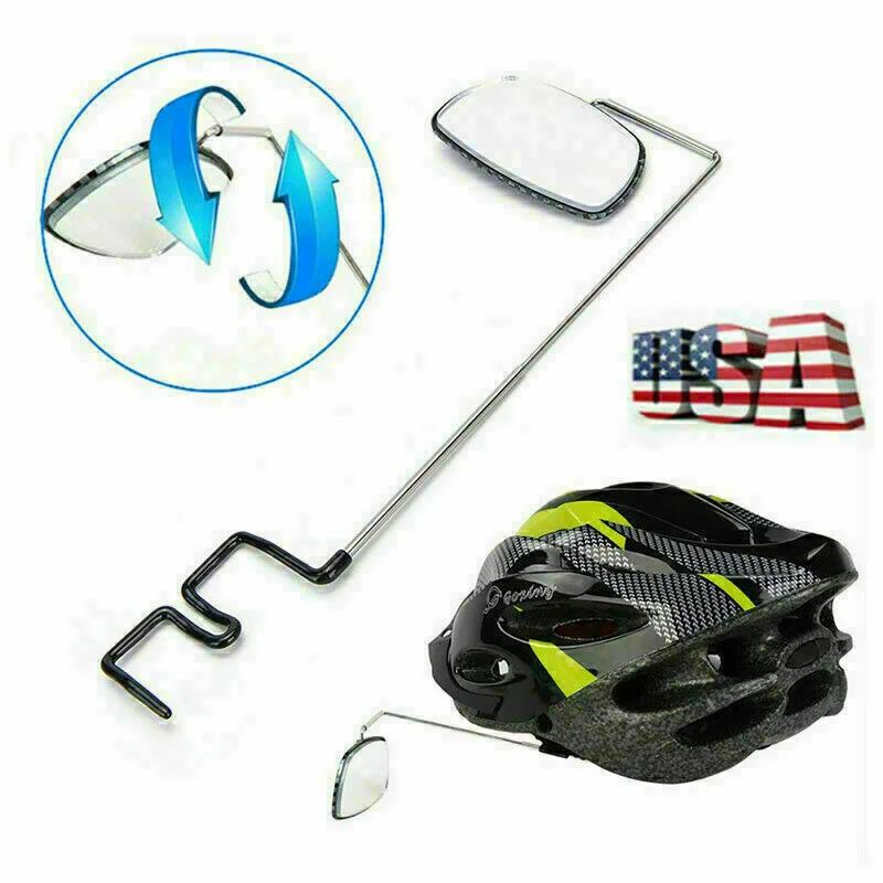 Bicycle Cycling Riding Mirror Helmet Mount Rearview Mirror Rear View Eyeglass US
