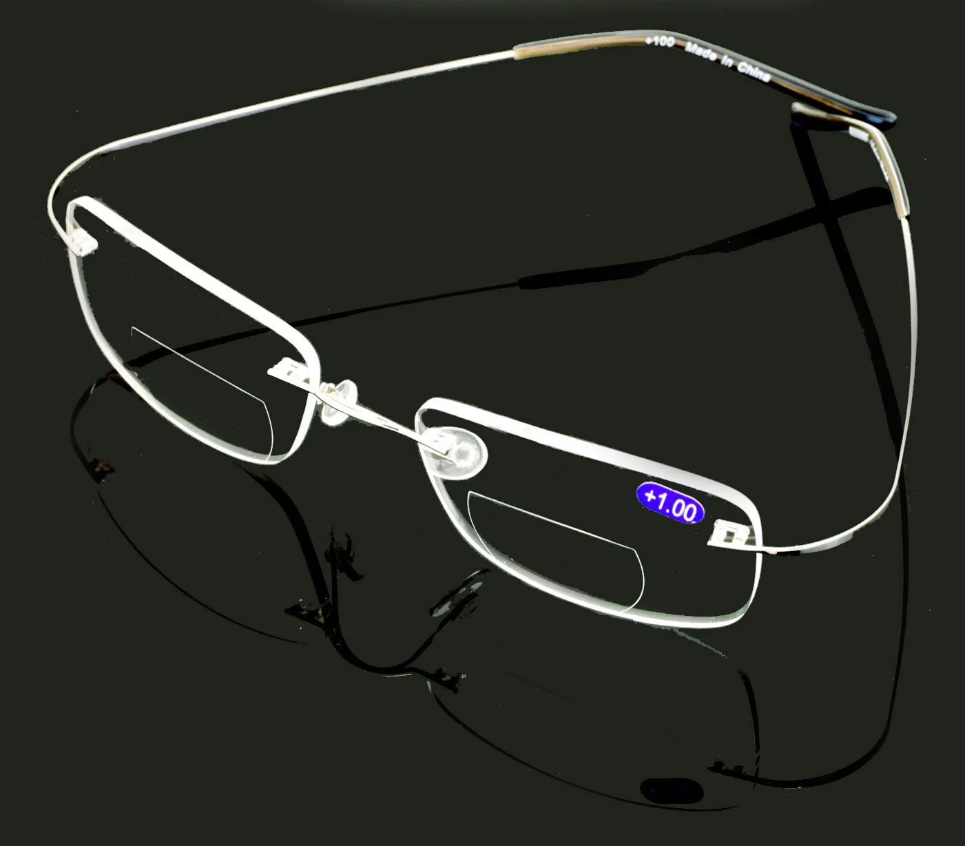 Bifocal Lightweight Slim Rimless Wire Reader - Flexible Reading Glasses Bi-Focal