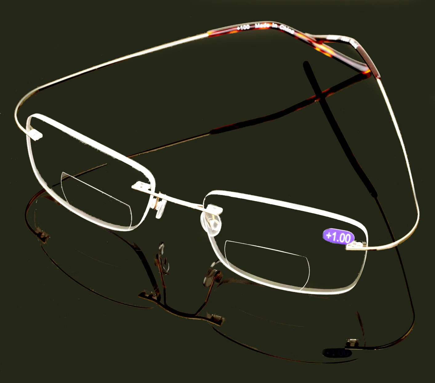 Bifocal Lightweight Slim Rimless Wire Reader - Flexible Reading Glasses Bi-Focal 3