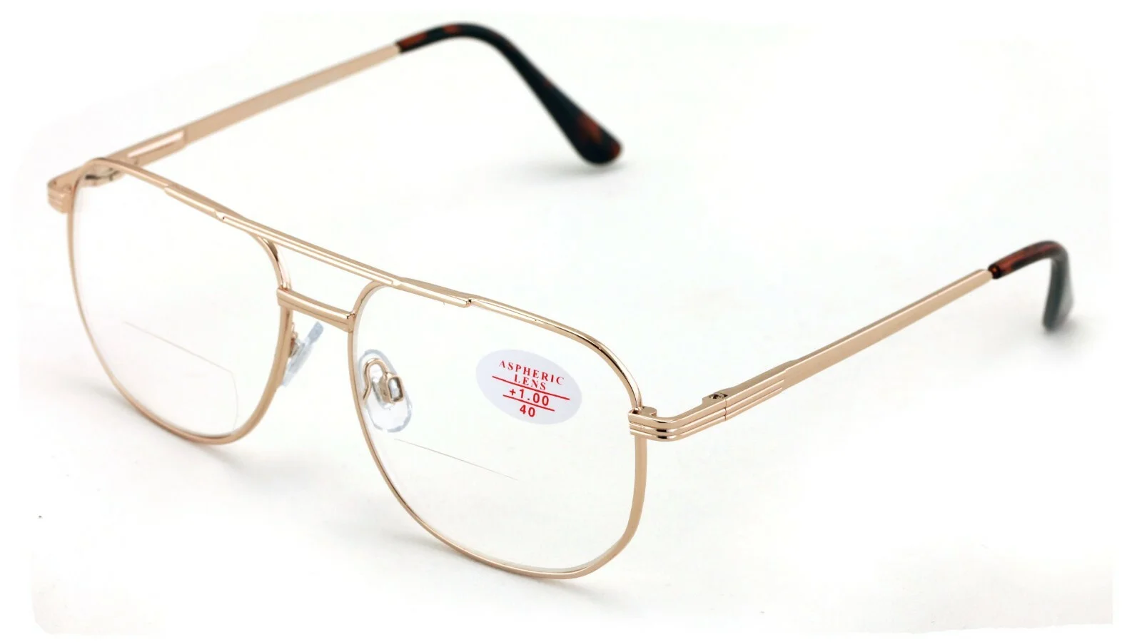 Bifocal Metal Aviator Reading Glasses Big Lens Spring Hinge Square Clear Reader 3