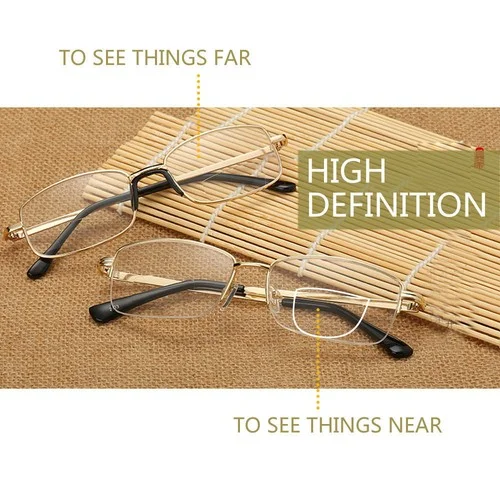 Bifocal Reading Glasses High Quality Metal Full-Frame Men Eyeglasses 1.0-4.0 Men 2
