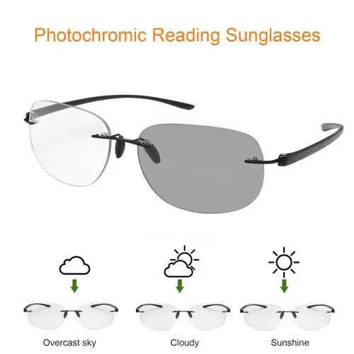 Bifocal Transition Photochromic Reading Sunglasses Anti UV Sun Readers Glasses 4