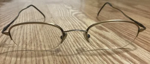 Big Dogs “Riverside” Eyeglasses Half Rim Frame Antique Gold 46▫️20 135 Italy EUC 2