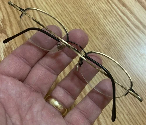 Big Dogs “Riverside” Eyeglasses Half Rim Frame Antique Gold 46▫️20 135 Italy EUC 4