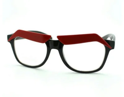 Black Frame Funny Red Eyebrows Eyeglasses Clear Lens Novelty Cartoon
