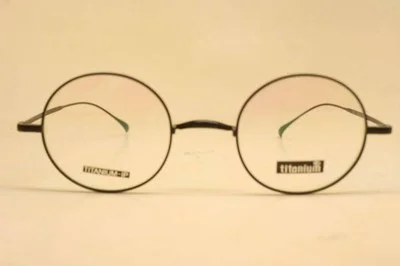 Black Glasses Frames Round-ish Retro John Lennon Eyeglasses Saddle Bridge 2