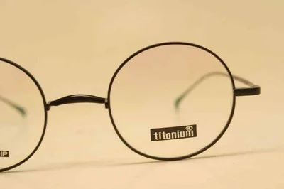Black Glasses Frames Round-ish Retro John Lennon Eyeglasses Saddle Bridge 3