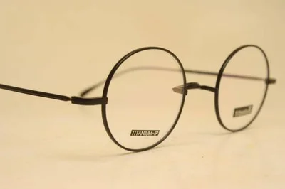 Black Glasses Frames Round-ish Retro John Lennon Eyeglasses Saddle Bridge 4