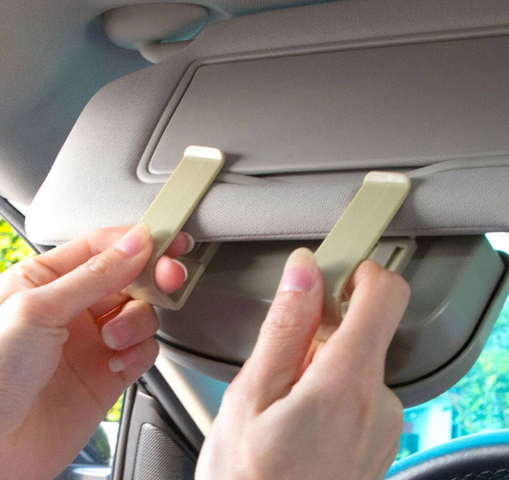 Black Universal Fit Car Sun Visor Snap-On Clip Mount Eye Glasses Case Holder Box 2