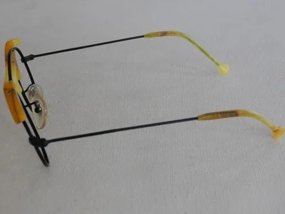 Black Yellow Plastic LA Eyeworks Eyeglass Frame Tojo 671 M 412 NO Lens 4